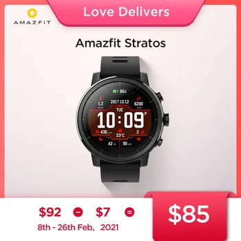 Original Amazfit Stratos Smartwatch Pametno Gledati Bluetooth GPS Calorie Count Srce Monitor 50M Neprepustna za Android iOS Telefon