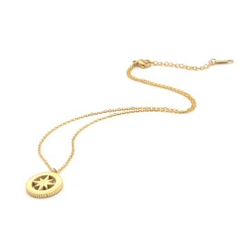 Ogrlica moških Severni Pluton Sonce Tarot Nacionalni Veter Lev Medalja Zlata Kovanca Kompas ogrlico, obesek iz plemenitega jekla nakit trgovini