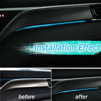 LED Avto Notranje zadeve Znotraj Vzdušje Dekorativne Svetilke Svetlobo Okolice Vrata Luč Za Toyota Camry Altis XV70 2018 2019