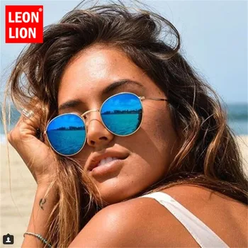 LeonLion 2021 Kovinski Ovalne sončna Očala Ženske Ogledalo, Classic, Retro Vintage Ulica Premagal Očala Moških Vožnje Oculos De Sol UV400