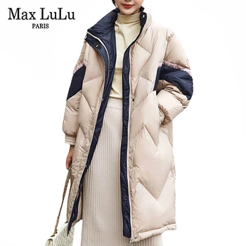 Max LuLu Novi Korejski Luksuzne Blagovne Znamke Ženska Toplo Plašči, Dame Dolgo Oblazinjeni Pozimi Raca Navzdol Jopiči Priložnostne Prešite Parkas Plus Velikost