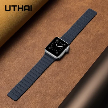UTHAI B13 Usnje zanke traku Za apple watch band 44 mm 40 mm Za iWatch serije mp 6 5 4 Watchbands 42mm 38 mm Za iWatch3 2 1