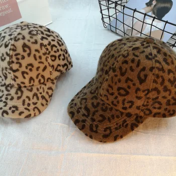 202009-shi9108 modo Jeseni, pozimi toplo Leopard zrn baseball klobuk ženske prosti čas ščitniki skp