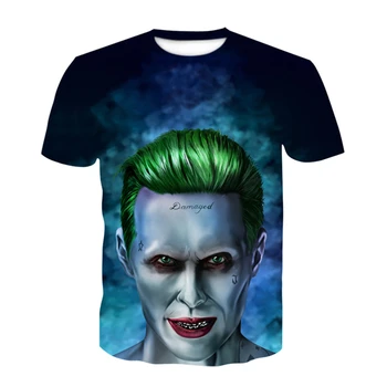 Groza Klovn moška T-shirt Smešno Klovn Obraz Vrhovi 3D Tiskanih Kul Moda Priložnostne Kratka Sleeved Majico Joker Oblačila Ulične