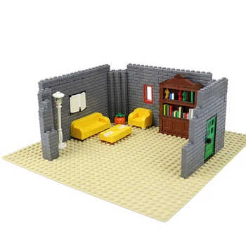 Mesto Blok Serije Kavč Čaj Tabela Blok Nastavi MOC Doma Pohištvo Cvetje Model Stavbe, Bloki, Opeke Legoed Igrače Za Otroke Darilo