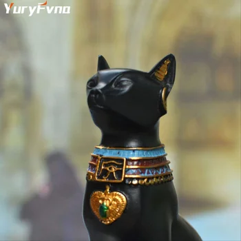 YuryFvna Egiptovski mačka svečnik smolo kip kip dekoracijo retro cat kip boginje home office vrt dekoracijo darilo