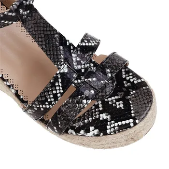 MORAZORA 2020 nov prihod ženske sandale, ki modne kača platformo bukcle dame čevlji poletje klini stranka čevlji črna rjava bela