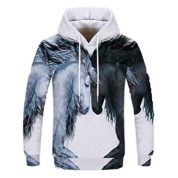 2020 nove Modne Moške Živali 3D Tiskanih Hooded Hoodies Moški / Ženske Shinning Volk Design Sweatshirts 3D Harajuku Hoody
