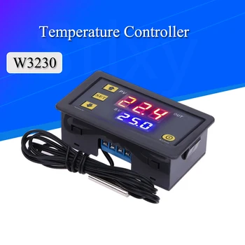 10pcs W3230 AC 110V-220V DC 12 24V Digitalni Termostat Temperaturni Regulator Regulator Toplote Kul Nadzor Instrumentov, LED Zaslon