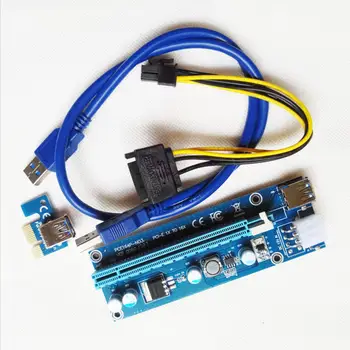 Dawupine Mini PCI-E, da PCIe PCI Express 1x do 16x razširitveno napravo Riser Card Adapter za SATA 6Pin Napajalni Kabel za Bitcoin BTC Rudarstvo