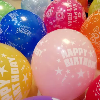 Brezplačna dostava 100 kozarcev/lot 12 Rojstni dan Dekoracijo Trebušaste Latex Krog helij happy birthday Balon je natisnjena kroglice globos
