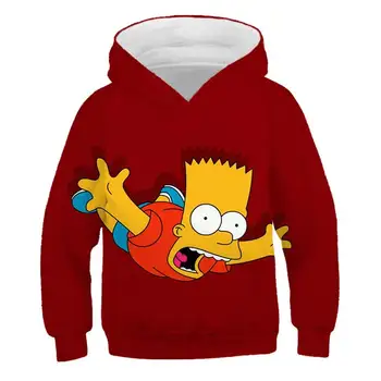 2020 Jeseni Vrhovi Dolg Rokav Hoodies Fantje Dekleta Oblačila Tiskanje Risanka Smešno Homer Simpson Otroci in Modnih 3D Majica