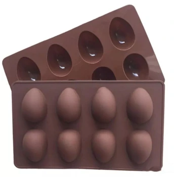 8 Jajc Oblikovan Velikonočna Jajca Silikonski Pekač Plesni Pecivo Čokolada Plesni Puding Ledu Pladenj Plesni Velikonočni DIY Milo Plesni