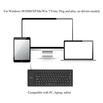 85 Tipke Tipkovnice Zložljive Prilagodljiv Paket USB Žična Silikona, neprepustna za Vodo, Stroj za PC, Notebook, Laptop Prahu-odporna