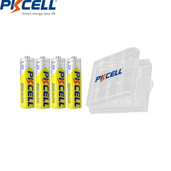 4PCS PKCELL AA baterije 600mah 1,2 v NIMH AA polnilne baterije aa batteria polnjenje in 1pcs AA polje baterije za Fotoaparat igrače