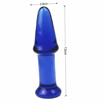 Modra analni čep stekla rit bullet vibrator Erotično kristalno dvorišču masturbacija odraslih izdelek spola igrače, petelin darilo anus zamašek gej