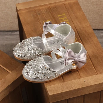 Bekamille Novo Otrok, usnje, obutev moda za Dekleta princesa Barva Sequins Lok čevlji Jeseni Otroci baby dekleta stranka čevlji
