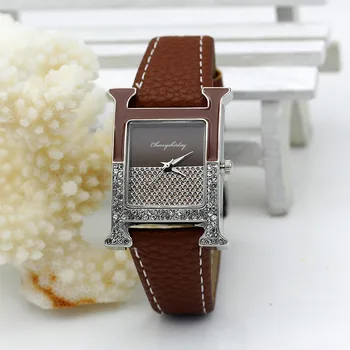Priložnostne Ženski Kvadratnih Oblikovan Ročno Uro Usnje Barva Nosorogovo Oblikovalec Ženske Ure Ženske Obleke Luksuzni Quartz Crystal Watch