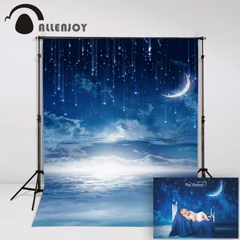 Allenjoy fotografija Kulise Luna Meteor zvezde, Oblaki Noč strokovno foto Okolij novorojenčka rojstni dan, krst photozone