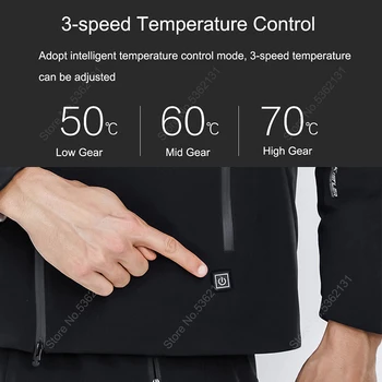 Youpin SUPIELD Aerogel Smart Termostat za Ogrevanje Hladno bo Ustrezala Pozimi Ogrevan Oblačila Topla Nepremočljiva Jopiči za Moške Oblačila Plašč