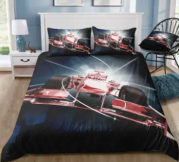 3D posteljnina določa dirkalnika tiskanje moda pisane kul posteljnina kompleti za fante dve ali tri kos obleke