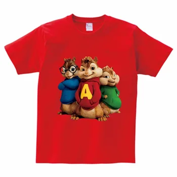 Nova blagovna Znamka Oblačila Majica Smešno Risanka Alvin In majhna severnoameriška veverica Tiskane 3D Srčkan Majica otroška poletja obrabe MJ