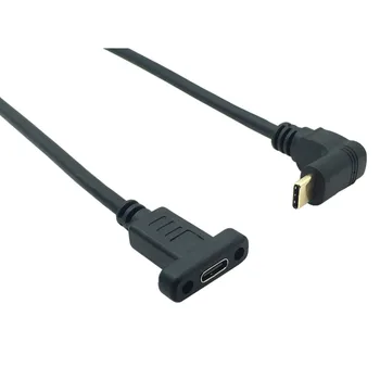 USB 3.1 Tip c Moški-Ženski Kabel Podaljšek z Panel Mount Vijak,USB C ženski USBc Moški razširitev Žice Extender Podatkovni Kabel