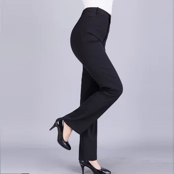 Elegantne Ženske Hlače Črne Poklic 2020 Nove Jesensko Priložnostne Visoko Pasu Dame Hlače Urad Hlače Ženska delovna Oblačila