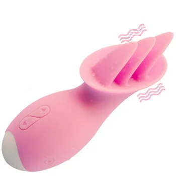 10 Frekvenca Jezika Vibrator Masturbacija Klitoris in G-spot Stimulacije Massager Varno mehki silikonski material sex igrače za ženske