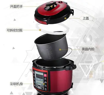 Midea WQC50A5 5L Tlaka, hrano, Kuhalnik gospodinjskih Električnih tlak riž kuhalnik iz nerjavečega jekla čas rdeče domačo juho, meso stroj