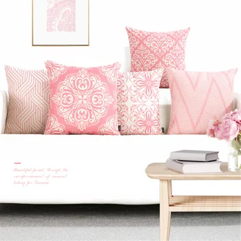 Dekorativne vrgel blazino roza vzorec geometrijske blazine pokrov ledvenih blazino blazine primeru zajema pisarniški stol, kavč dekle spalnica