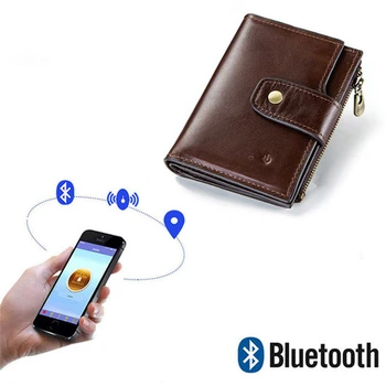Smart Bluetooth Anti-izgubljene Moške Denarnice RFID Blokiranje Alarm GPS Zemljevid Multi Funkcijo Pravega Usnja Prosti čas Torbica Kovanec Torbici