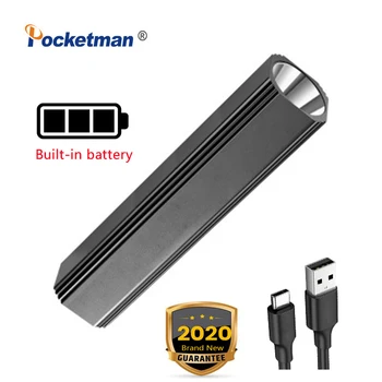 Mini Svetlo Power Led Svetilka Žep Nepremočljiva USB Polnjenje Baklo Taktično Zgrajena v baterije, Zunanja Svetilka za Kampiranje