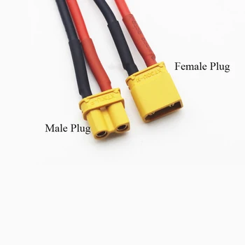 10pcs amass XT30U Ženski moški vtič priključek s 70 mm 17awg mehki silikonski žice kabel za FPV Lipo baterije RC Model opremo