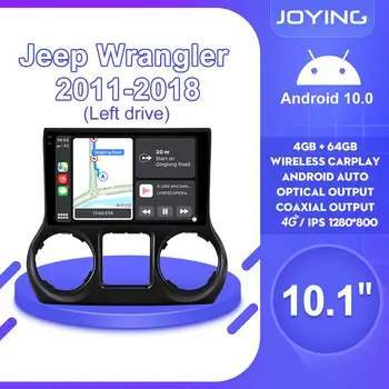 JOYING 10 Palčni IPS Android 10 Avto Radio Stereo Vodja Enote GPS Centralne Multimedijski HD 1280*800 Carplay Za JEEP WRANGLER 2011 2018