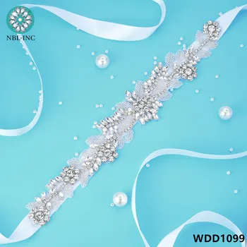 (1PC)Nosorogovo Poročne pasu poroko s kristalno diamantno poročno obleko pribor pasu krila za poročno obleko WDD1099