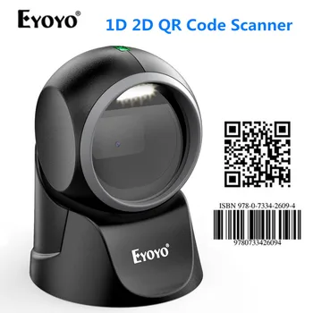 Eyoyo EY-7100 1D/2D Namizja za branje črtne kode, Vsesmerni USB Žična Bralnik Črtnih kod Platformo Pregledovalnik Samodejno Zaznavanje Optično branje