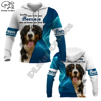 Novo Mens Smešno Bernske Psi 3d tiskanje hoodies jeseni long sleeve zgornji del Trenirke ženske puloverju trenirko kapuco, ki so hoody outwear