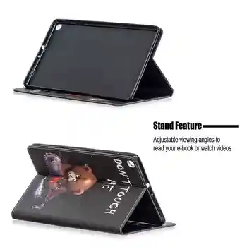 3D Naslikal PU Usnjena torbica Za Samsung Galaxy Tab A 2019 SM-T510 SM-T515 T510 T515 kritje za TabA 10.1 2019 tablični primeru+film+pen