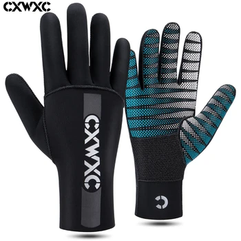 CXWXC Neoprenske Zimske Kolesarske Rokavice, Obleka Polno Prst Rokavice Unisex 3 mm Prilagodljiva Toplotna Potapljanje Potapljanje Dolge Rokavice