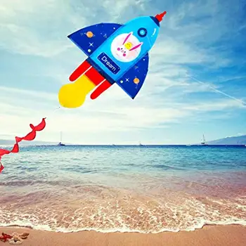 Risanka Raketa Kite Eno Linijo Kite Letenje za Otroke, Otroci na Prostem Igrače Beach Park Igranje