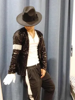 Visoka kakovost Michael Jackson Kostum Jackson imitates oblačila Billy King MJ plesna predstava, ki bo ustrezala Cosplay stopnji uspešnosti