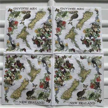 Decoupage poroke vintage plenice papir elegantno tkiva zemljevid metulj ptica Božič servilletas rojstni večerja srčkan dekor