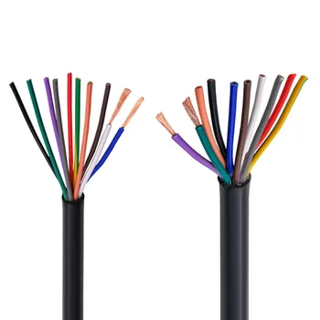 RVV črni kabel 20AWG 0,5 MM core 2 3 jedro 4 core 5 jedro 6 jedro 7 core, 8 core 10 jedro 12 core 16 jedro 20 krmilnega signala žice