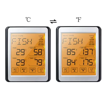 Digitalni Hrane Termometer za Meso termometri LED Kuhinja Temperature Merilnik BBQ Kuhanje Tester Časovnik Functionfor Z Dvojno Sonda