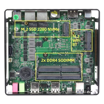 Mini PC Intel Core i7 10510U 2*DDR4 M. 2 SSD NVMe Windows 10 Linux Dual-Band WiFi, HDMI je Združljiv DP 4K 60Hz USB-C 2*Ethernet