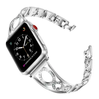 Ženske Zapestnico Watch Band za Apple Gledati Serije 4 3 2 1 Pašček Bling Krog Watch Trak za iWatch 38/42/40/44 Watchbands