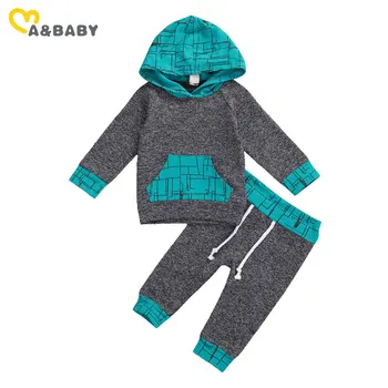 Ma&Baby 0-24M Jeseni Novorojenega Dojenčka Baby Boy Oblačila, ki Priložnostne Hooded Žep Vrhovi, Hlače, Obleke, Baby Boy Kostumi