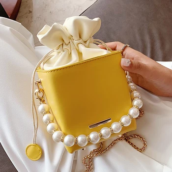Luksuzni Pearl majhno torbico za ženske do leta 2020 novo Ramenski Messenger bag modni verigi vedro vreča cross body bag