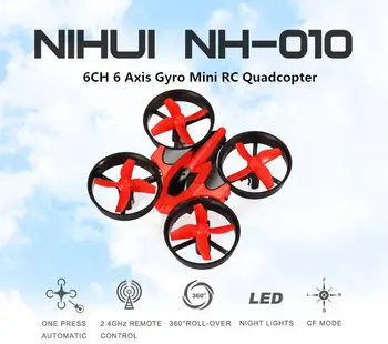 NIHUI NH-010 RC brezpilotna letala 2.4 G 6CH 6 Os Žiro RC Mini Quadcopter 360-Stopinjski Flip Helikopter z Eno Tipko se Vrnete z LED Luči